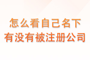怎么查自己名下有没有注册公司？